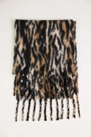 Load image into Gallery viewer, Monari Fluffy scarf with tiger pattern