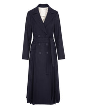 Load image into Gallery viewer, Beatrice B TRENCH COAT WITH PLEATED INSERTS-BLACK