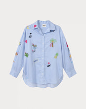 Load image into Gallery viewer, ME369 Madison Stripe Oversized EMB Shirt -STRIPE