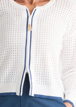Load image into Gallery viewer, ZP8809 Pointelle Zip Cardi WHITE