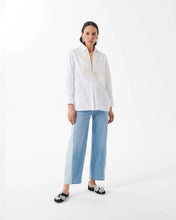 Load image into Gallery viewer, Beatrice B Cotton Shirt with Embroidered Plastron