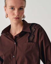 Load image into Gallery viewer, POPLIN SHIRT WITH LACE INSERTS