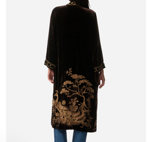 Load image into Gallery viewer, JOHNNY WAS Velvet kimono -Molly chocolate