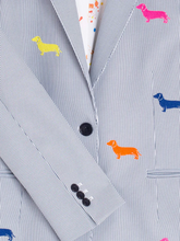 Load image into Gallery viewer, Vilagallo Hannah Dachshund Embroidery Blazer - Blue/Multicolor