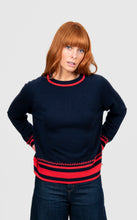Load image into Gallery viewer, Bridge & Lord Stripe Trim Raglan Pullover