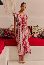 Load image into Gallery viewer, Maya Viscose Midi Dress in Marrakech Ruby