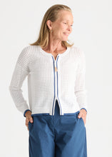 Load image into Gallery viewer, ZP8809 Pointelle Zip Cardi WHITE