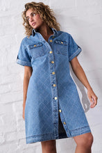 Load image into Gallery viewer, Kireina  Simone Dress | check- 70s Blue