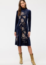 Load image into Gallery viewer, VELOUR MOCK NECK DRESS - CORINTHE