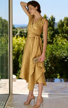 Load image into Gallery viewer, CROWN WRAP DRESS IN GOLD