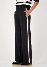 Load image into Gallery viewer, Monari Straight-Leg Side Stripe Trousers, Black