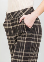 Load image into Gallery viewer, Lisette L Mocha Plaid 25" Wide Crop Pant