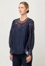 Load image into Gallery viewer, Mirador Cotton Silk Blouse in Night Sky