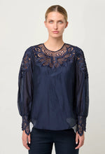 Load image into Gallery viewer, Mirador Cotton Silk Blouse in Night Sky