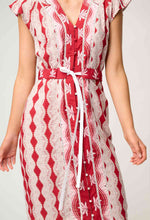 Load image into Gallery viewer, Maya Viscose Midi Dress in Marrakech Ruby