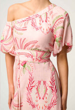 Load image into Gallery viewer, Zina Linen Viscose One Shoulder Dress in Palmarosa