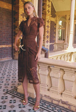 Load image into Gallery viewer, Solene Cotton Blend Lace Dress in Rosewood