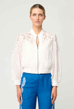 Load image into Gallery viewer, Lamia Tencel Lace Detail Bomber in Ivory