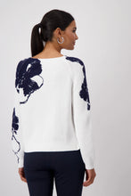 Load image into Gallery viewer, Monari  Off White Floral Print Sweater - 409475