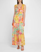 Load image into Gallery viewer, Maje Sleeveless Tiered Floral-Print Maxi Dress