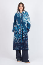 Load image into Gallery viewer, Jacquard Coat with Hoodie, Kilim -Marine