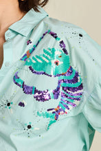 Load image into Gallery viewer, BLOUSE AQUA BLUE