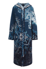 Load image into Gallery viewer, Jacquard Coat with Hoodie, Kilim -Marine