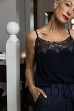 Load image into Gallery viewer, MA.DAINTY DTY00896  TAMBOURINE CAMISOLE BLACK
