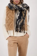 Load image into Gallery viewer, Monari Fluffy scarf with tiger pattern
