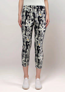 Lisette L Graphic Daisy Print 26" Tulip Hem Pant
