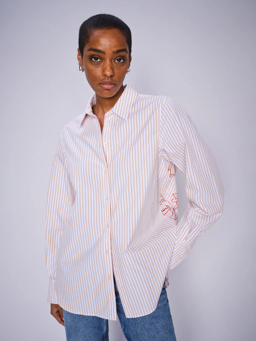 MOS MOSH Elinda Leafy Stripe Shirt Relaxed fit