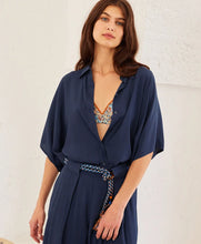 Load image into Gallery viewer, BROOKLYN SHIRT IN CRÊPE-SILK BLEND - SS23 - NIGHT BLUE
