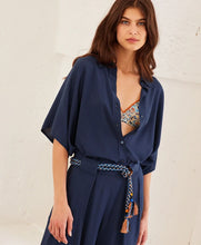 Load image into Gallery viewer, BROOKLYN SHIRT IN CRÊPE-SILK BLEND - SS23 - NIGHT BLUE
