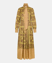 Load image into Gallery viewer, ARNAUD DRESS IN PRINTED SILK TWILL - LIME/BROWN
