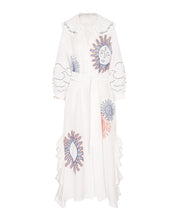 Load image into Gallery viewer, HEMP DRESS WITH MAXI EMBROIDERIES AND RUFFLES
