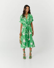Load image into Gallery viewer, Green Matisse Print Dress In Silk
