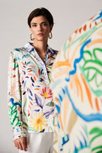 Load image into Gallery viewer, Herzens Angelegenheit Colourful printed silk blouse with flowers 6192
