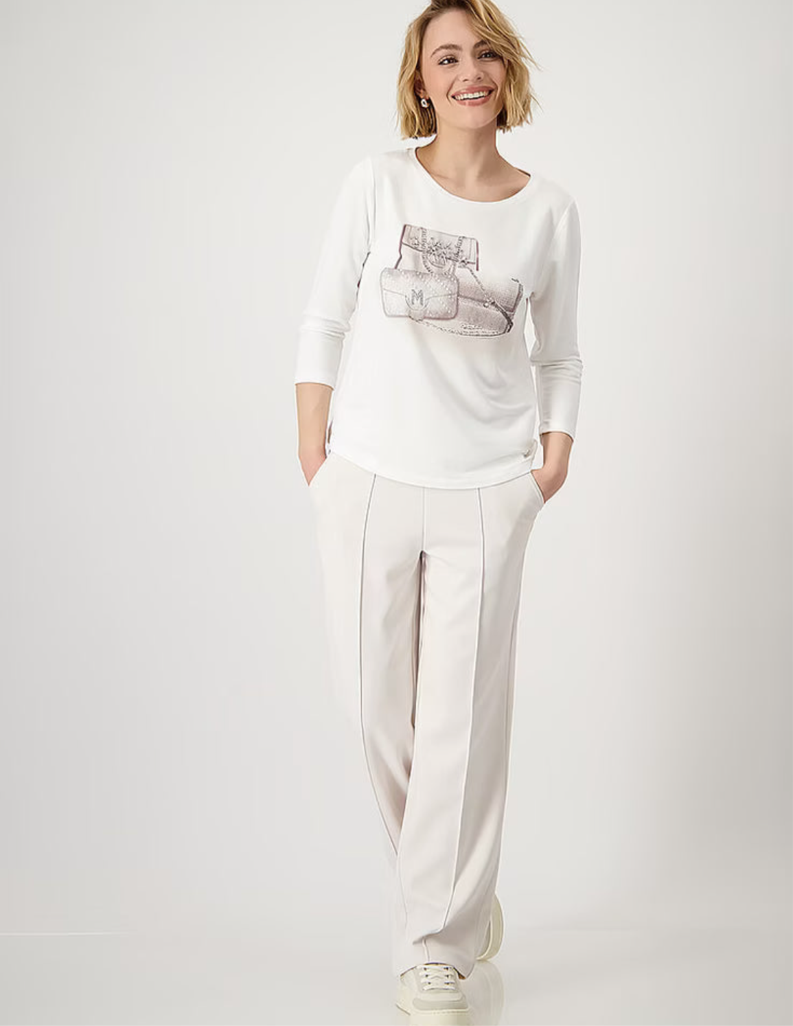 Monari Jewellery Bags Tee Shirt 409306 Off White