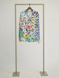 Herzens Angelegenheit Colourful printed silk blouse with flowers 6192