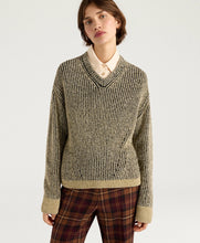 Load image into Gallery viewer, PLUM SWEATER IN JACQUARD - BLACK/GOLD
