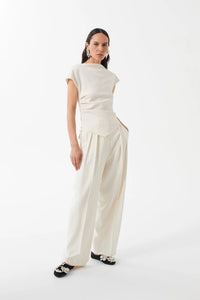 Beatrice B Sleeveless Rouched Blouse -IN BLACK