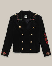 Load image into Gallery viewer, Daphne Velvet Black Jacket

