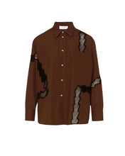 Load image into Gallery viewer, POPLIN SHIRT WITH LACE INSERTS
