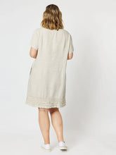 Load image into Gallery viewer, Linen Ruffle Hem Dress - Natural
