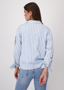 MONARI Blue Striped Blouse With Sequins | 409145
