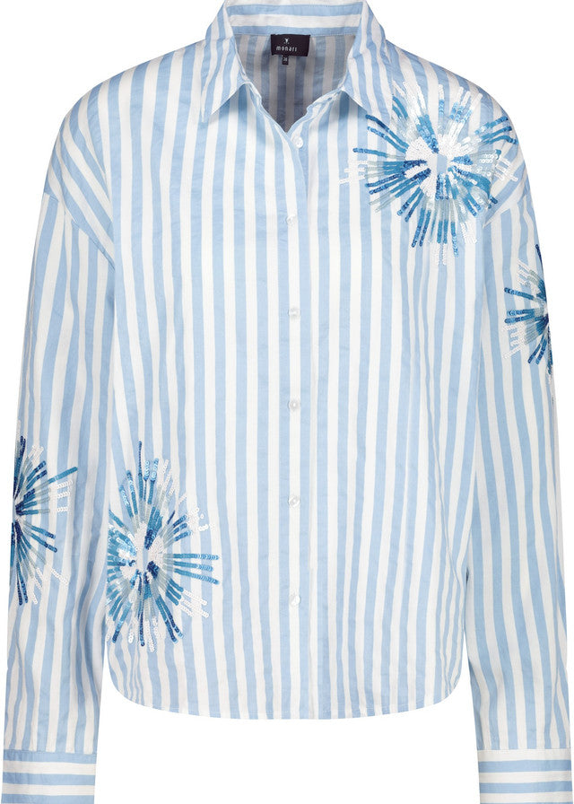 MONARI Blue Striped Blouse With Sequins | 409145