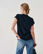 Load image into Gallery viewer, SLEEVELESS SHIRT WITH DRAPED DETAIL
