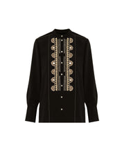 Load image into Gallery viewer, SILK BLEND SHIRT WITH HANDMADE EMBROIDERY
