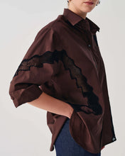 Load image into Gallery viewer, POPLIN SHIRT WITH LACE INSERTS

