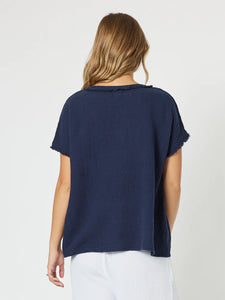 BYRON COTTON  V NECK TOP